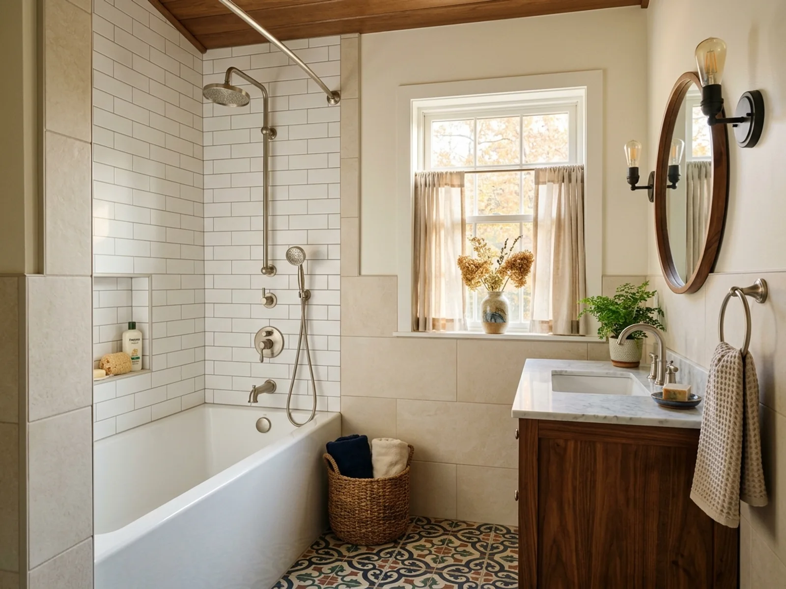 Bathroom remodel with new shower and fixtures by Charles F. Murphy Plumbing in Frederick, Maryland