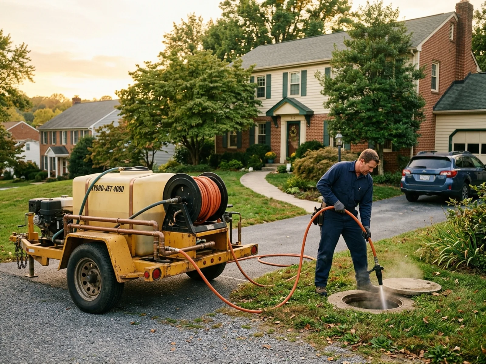 High-pressure sewer jetting equipment used by Charles F. Murphy Plumbing in Frederick County