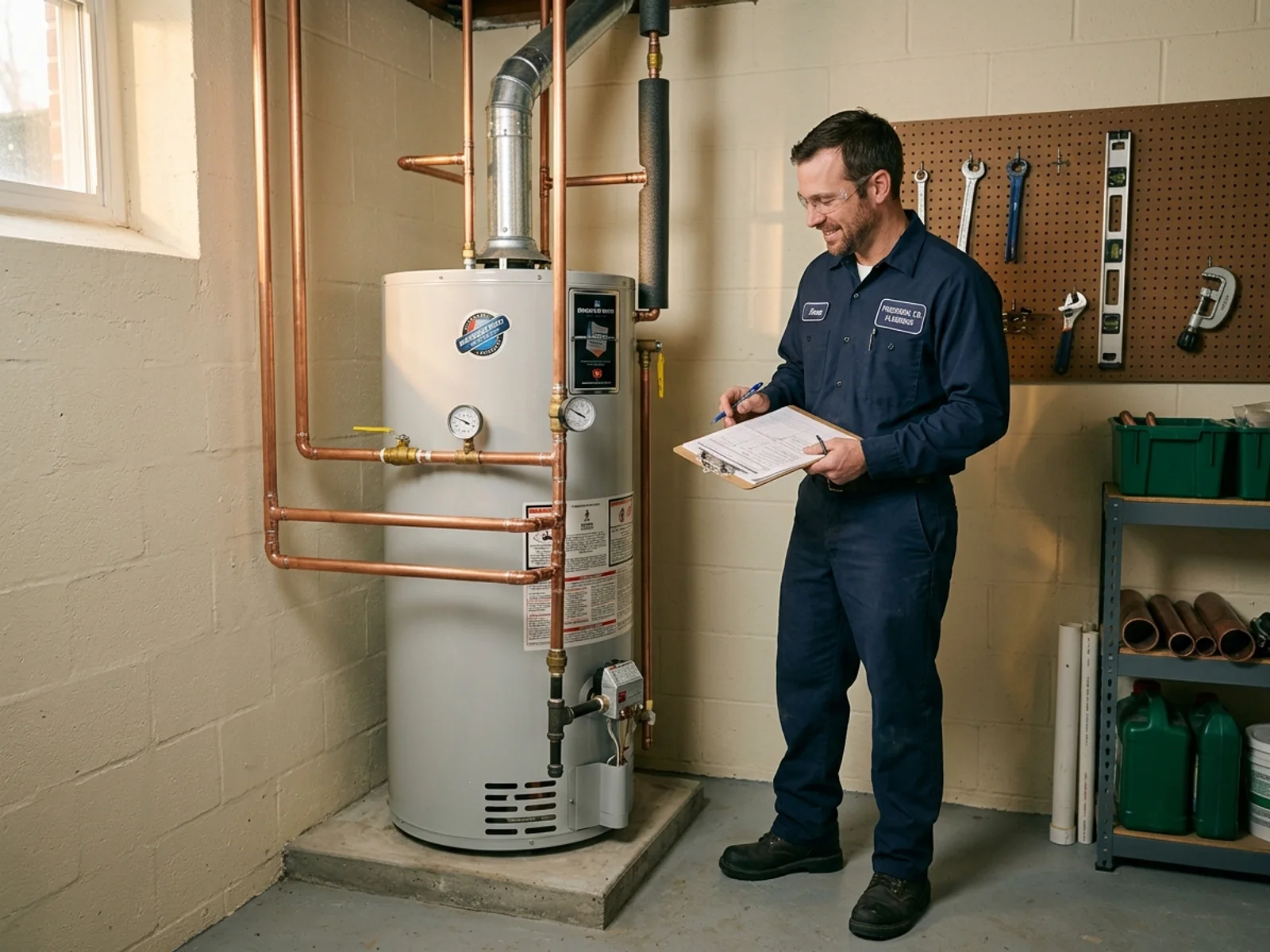 New water heater installation by Charles F. Murphy Plumbing in Frederick County, Maryland